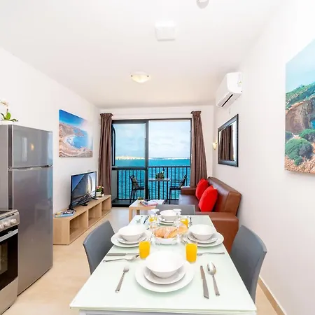 Islet Promenade Seafront - 1 Bedroom With Sea View Balcony By Getawaysmalta Apartman