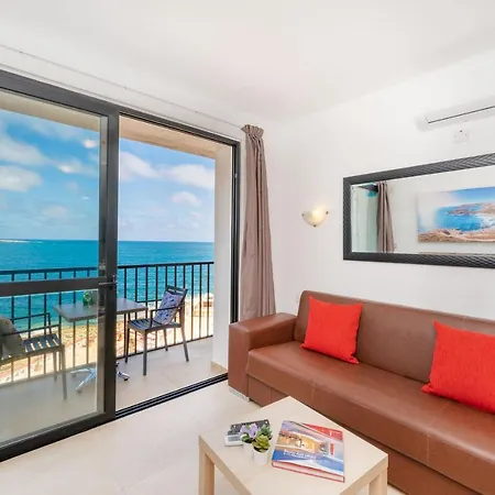 Islet Promenade Seafront 1 Bedroom With Sea View Balcony By Getawaysmalta