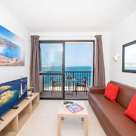 Islet Promenade Seafront 1 Bedroom With Sea View Balcony By Getawaysmalta * St Paul's Bay