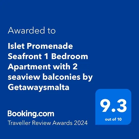 Islet Promenade Seafront 1 Bedroom With Sea View Balcony By Getawaysmalta *